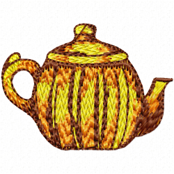 Teapots Embroidery Design 5 Teapots Embroidery Design 5